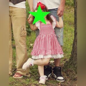 Red & white Gingham print Eleanor Rose Dress